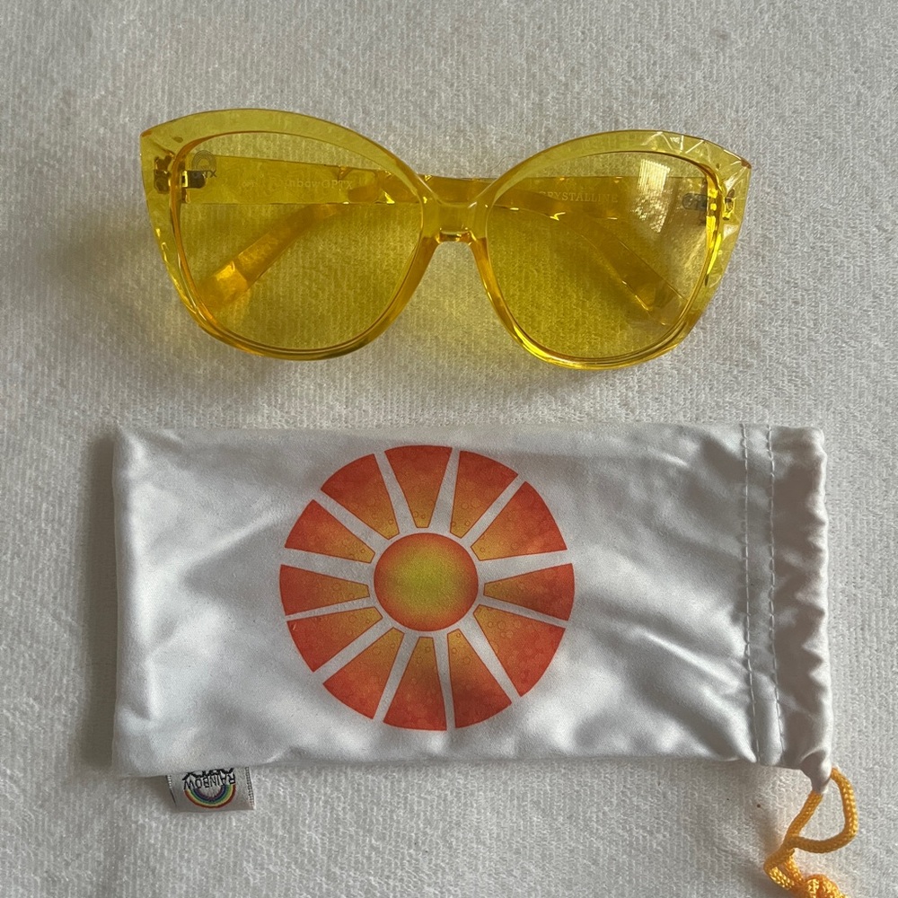 Rainbow OPTX yellow cat eye sunglasses
